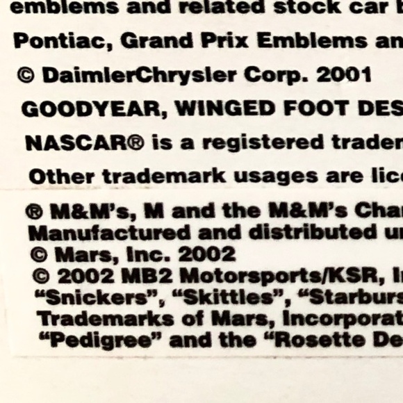 Nascar, M&Ms, Vintage, 2002, Limited Edition, Pontiac, 1:64 Scale, Die-Cast, Car - Picture 14 of 16